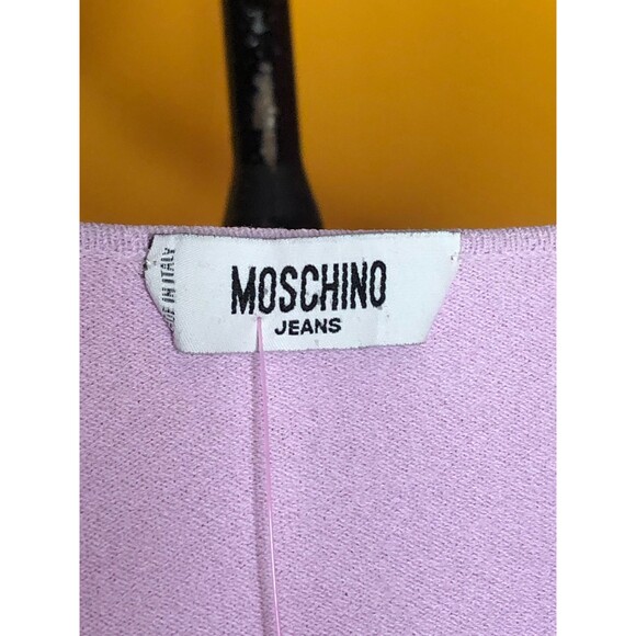 Y2K MOSCHINO JEANS Cropped Lilac Lettuce Neckline Blouse W/Floral Buttons. XS - Picture 6 of 9